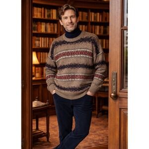 Gant Men's Multi Stripe Sweater XXL 100% Cotton 90s Vintage Grandpa Grunge